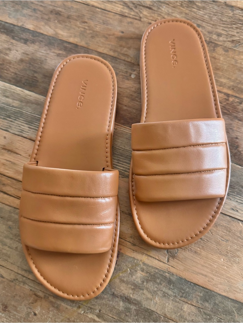 VINCE. Olina Leather Slip-On Padded Footbed Slide Sandal 9.5 - Picture 8 of 12